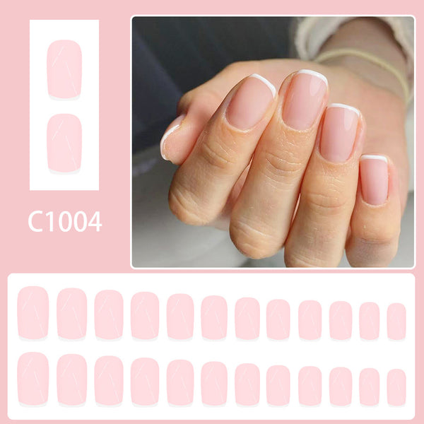 12 Sizes-24 Pcs Press On Nails C1004