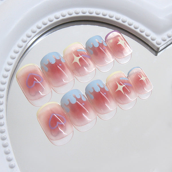 12 Sizes-24 Pcs Press On Nails R929
