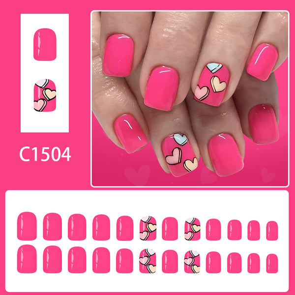 12 Sizes-24 Pcs Press On Nails C1504