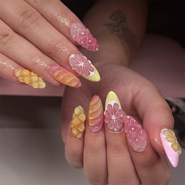 12 Sizes-24 Pcs Press On Nails JP3649