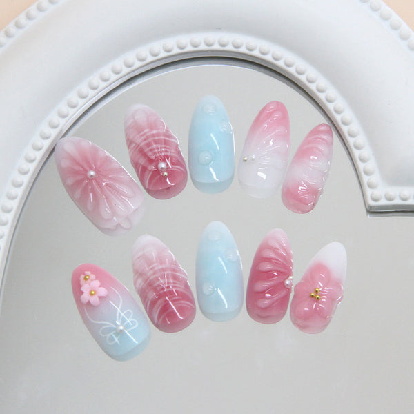 12 Sizes-24 Pcs Press On Nails Z1131