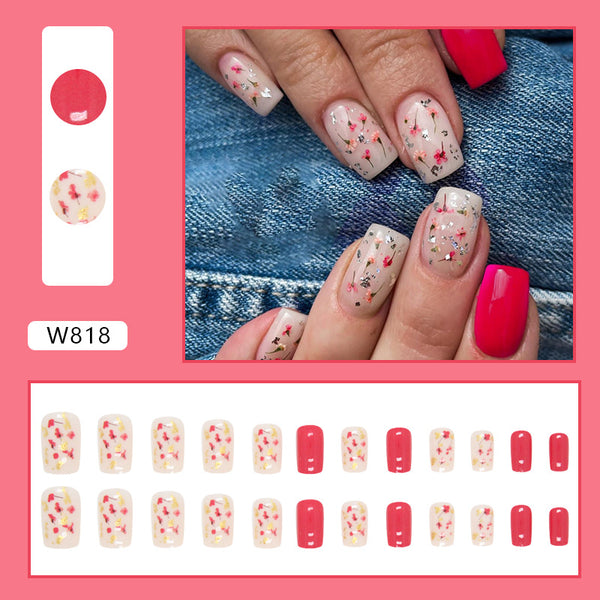 12 Sizes-24 Pcs Press On Nails W805