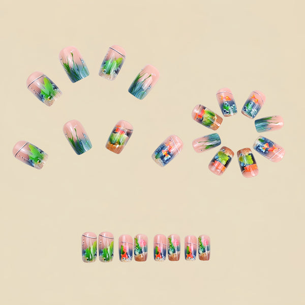 12 Sizes-24 Pcs Press On Nails Y1082