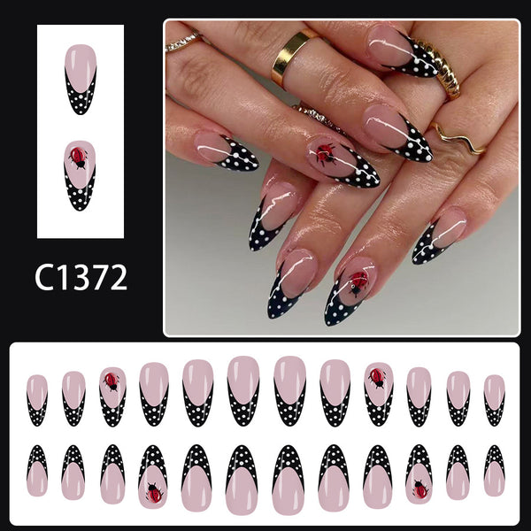 12 Sizes-24 Pcs Press On Nails C1372