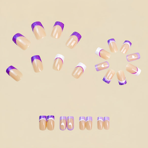 12 Sizes-24 Pcs Press On Nails Y768