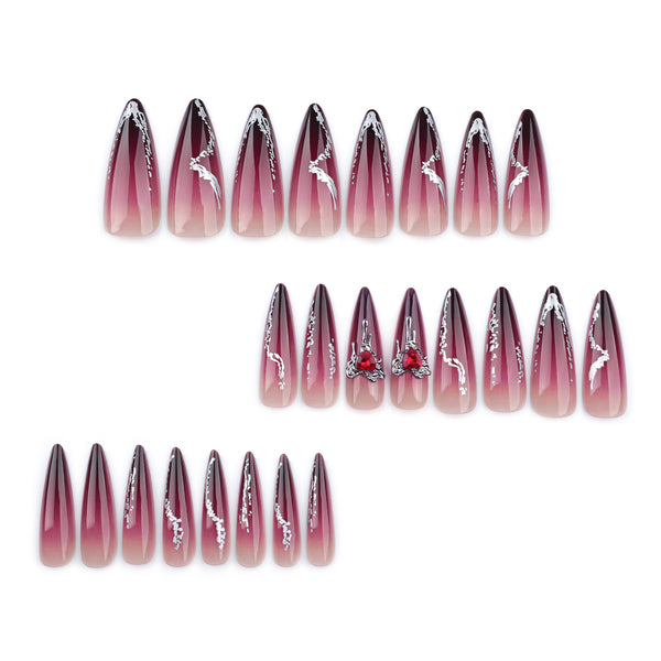 12 Sizes-24 Pcs Press On Nails JP3475