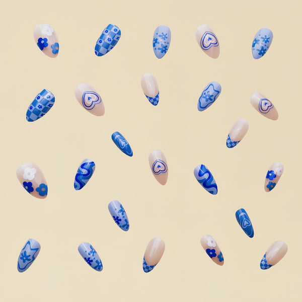 12 Sizes-24 Pcs Press On Nails Y087