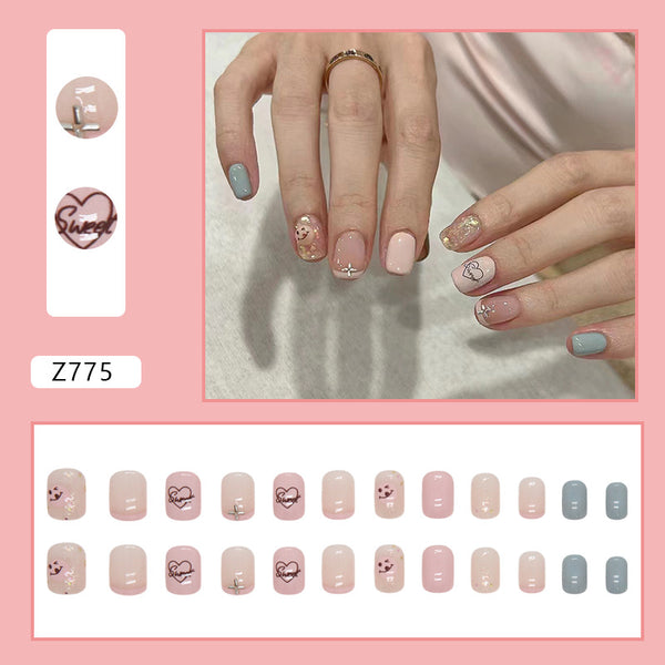 12 Sizes-24 Pcs Press On Nails Z775