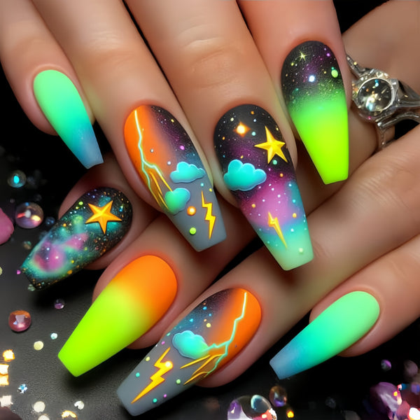 12 Sizes-24 Pcs Press On Nails Y466