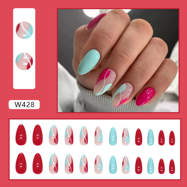 12 Sizes-24 Pcs Press On Nails W428
