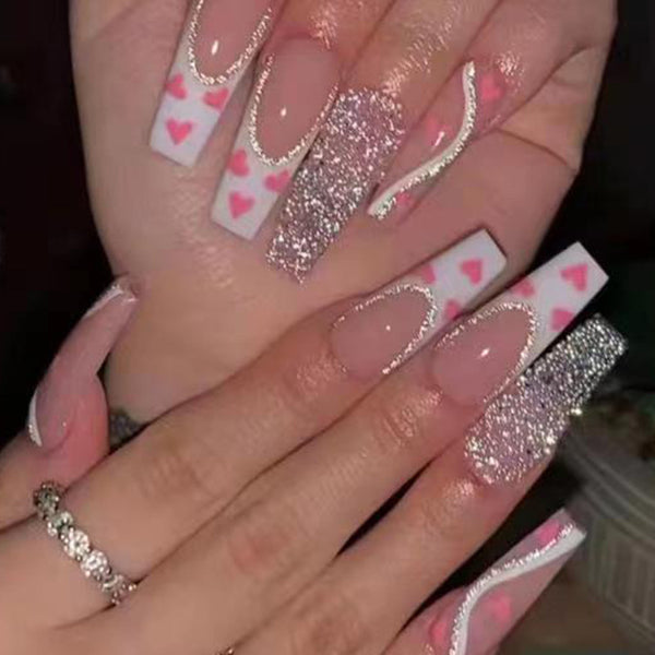 12 Sizes-24 Pcs Press On Nails W097