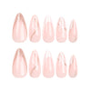 Almond French Glossy Long Pink Press on Nails