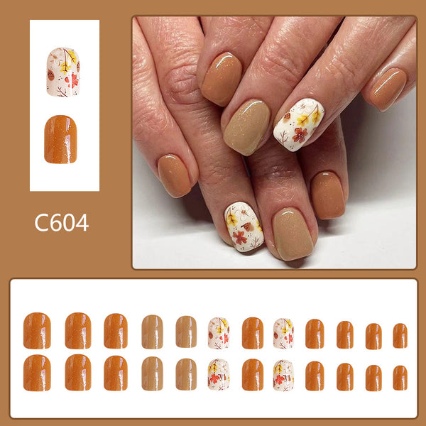 12 Sizes-24 Pcs Press On Nails C604