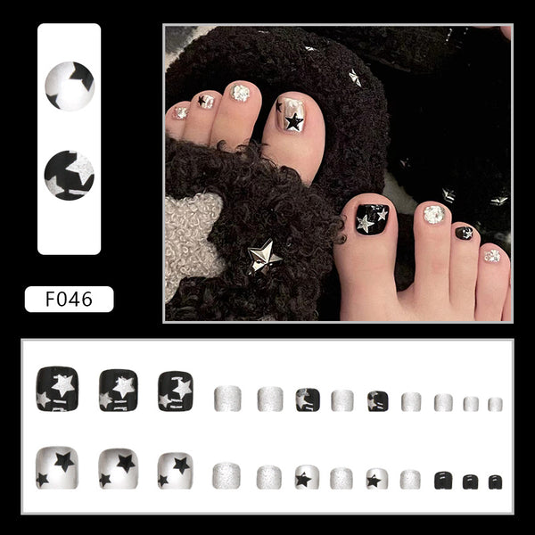 12 Sizes-24 Pcs Press On Nails F046