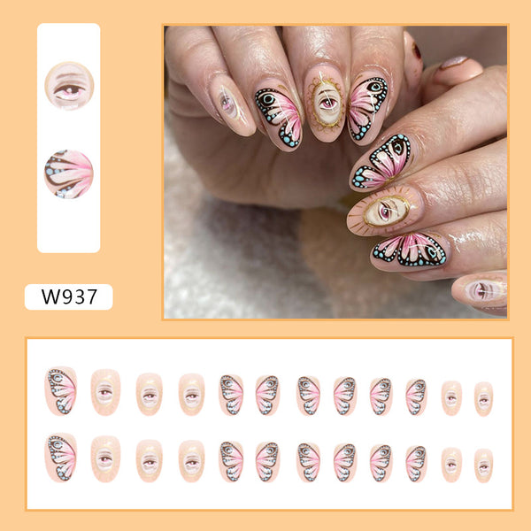 12 Sizes-24 Pcs Press On Nails W937