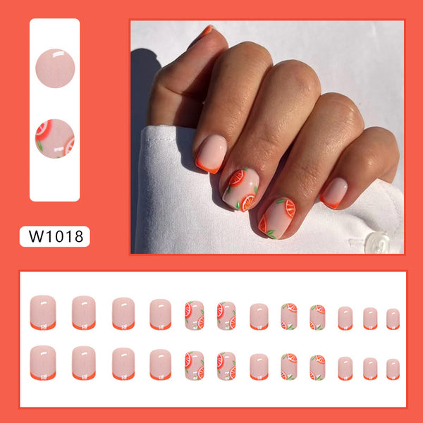 12 Sizes-24 Pcs Press On Nails W1018