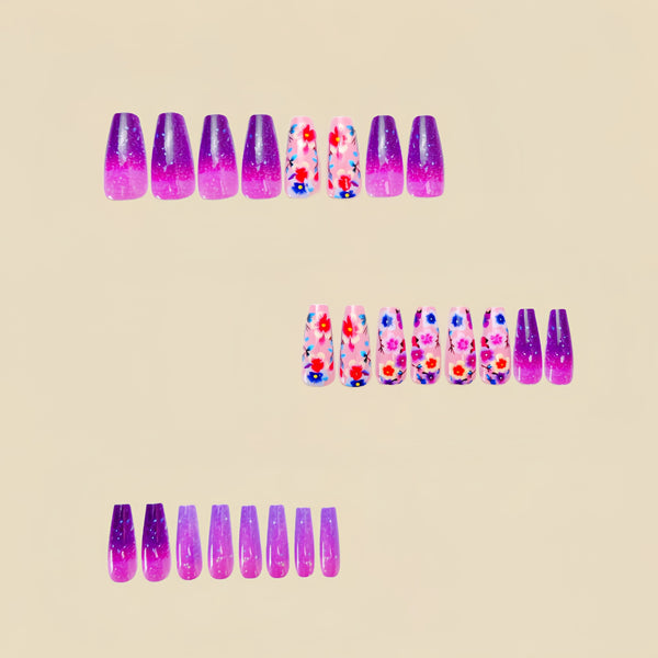 12 Sizes-24 Pcs Press On Nails Y527