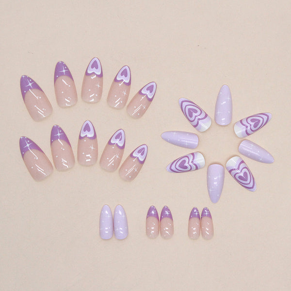12 Sizes-24 Pcs Press On Nails W716