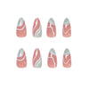 Almond French Glossy Medium Pink Press on Nails