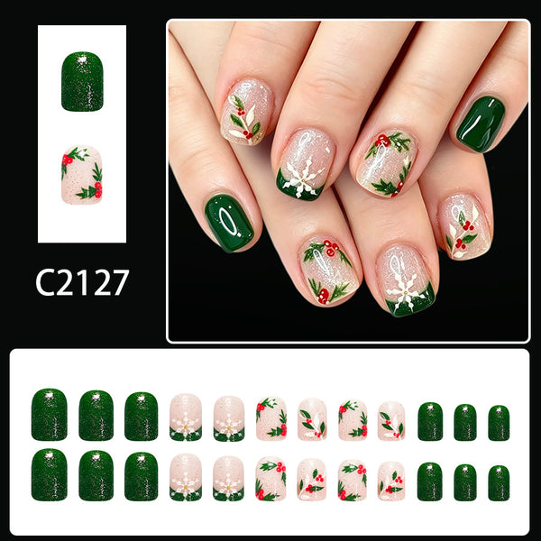 12 Sizes-24 Pcs Press On Nails C2127