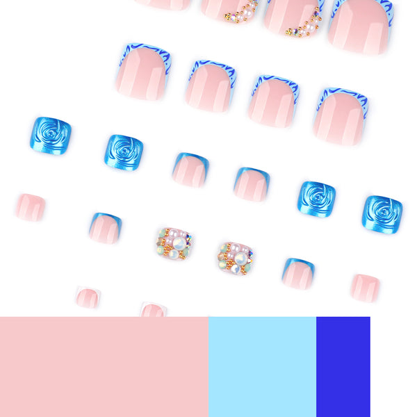 12 Sizes-24 Pcs Press On Nails JP4258