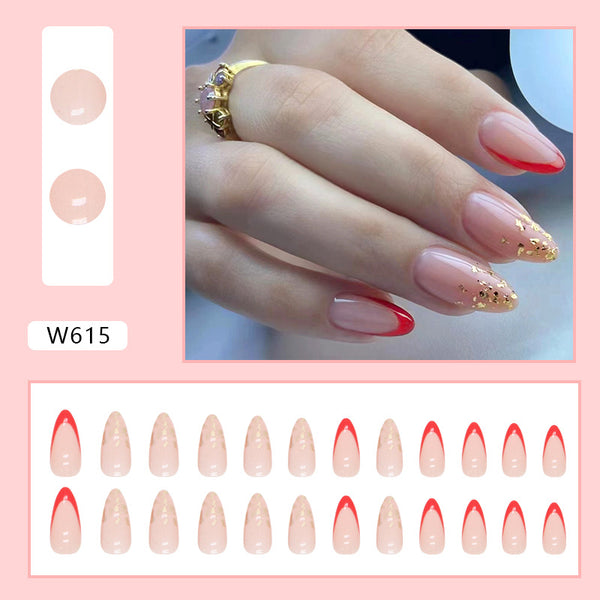 12 Sizes-24 Pcs Press On Nails W615
