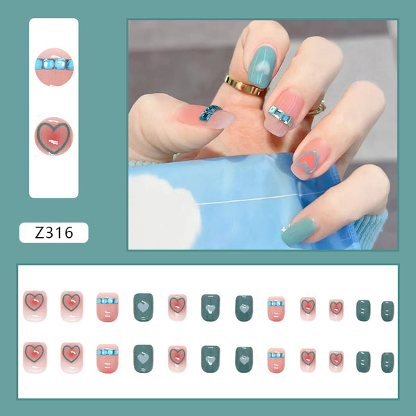 12 Sizes-24 Pcs Press On Nails Z283