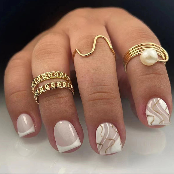 12 Sizes-24 Pcs Press On Nails W1192