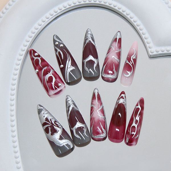 12 Sizes-24 Pcs Press On Nails Z1194