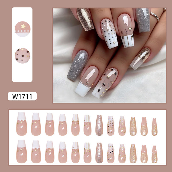 12 Sizes-24 Pcs Press On Nails W1711