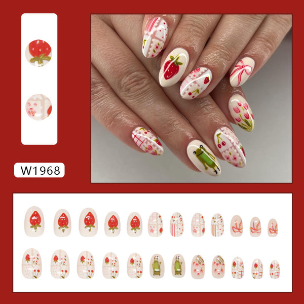 12 Sizes-24 Pcs Press On Nails W1968