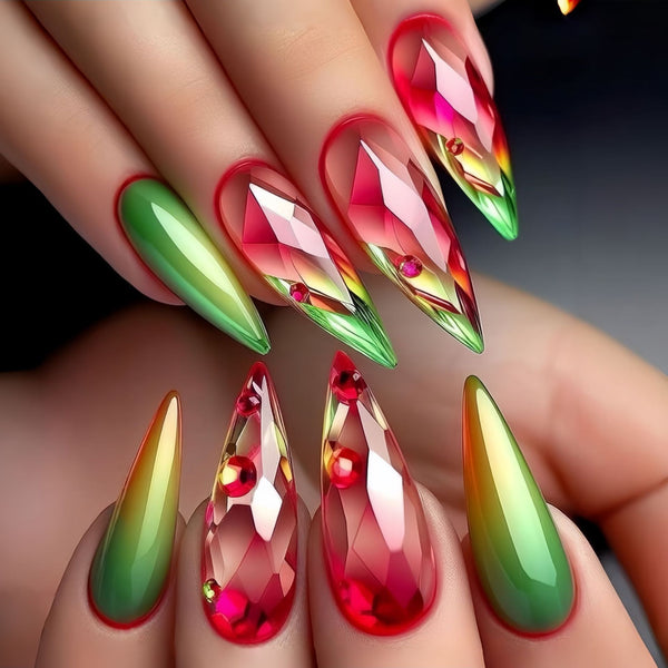 12 Sizes-24 Pcs Press On Nails Y1485