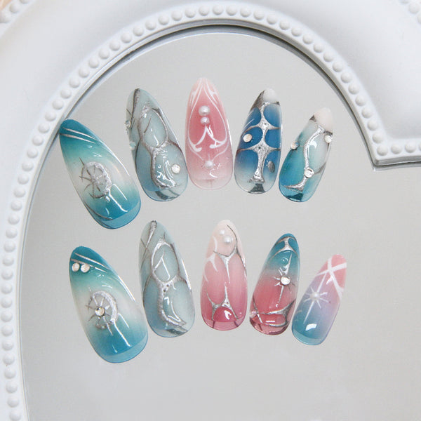 12 Sizes-24 Pcs Press On Nails Z1116