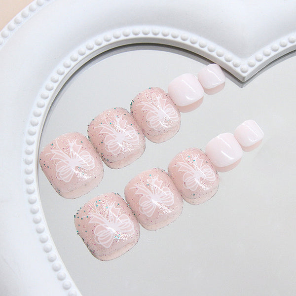 12 Sizes-24 Pcs Press On Nails F166