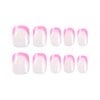 French Glossy Pink Short Square Press on Nails