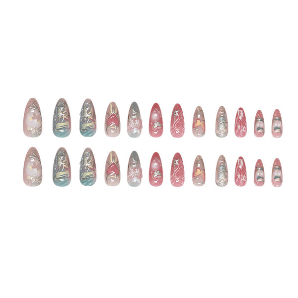 12 Sizes-24 Pcs Press On Nails W2078