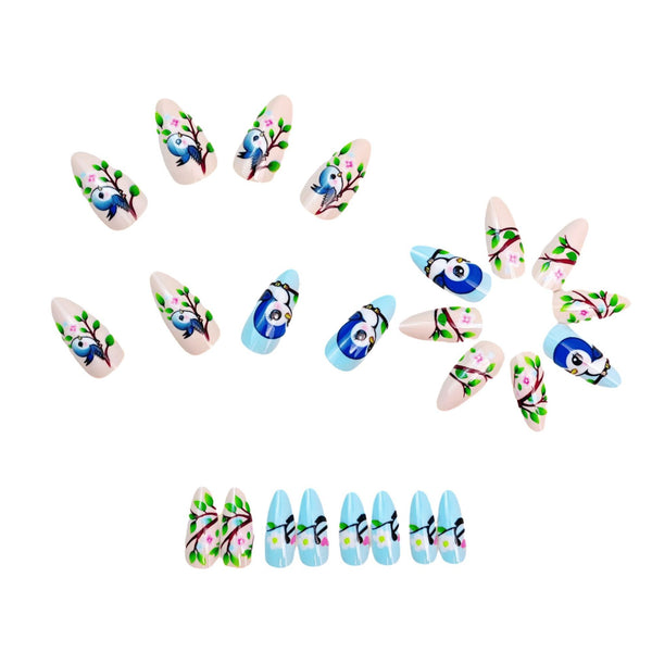 12 Sizes-24 Pcs Press On Nails Y1889