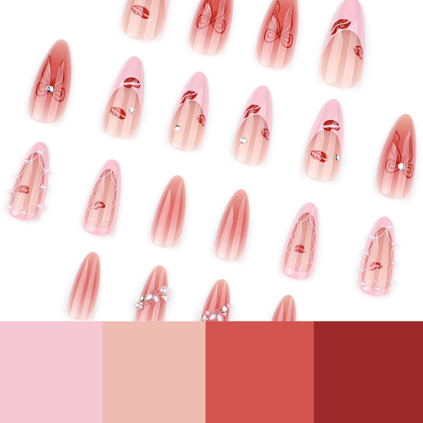 12 Sizes-24 Pcs Press On Nails JP3824