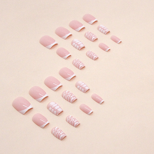 12 Sizes-24 Pcs Press On Nails W1098