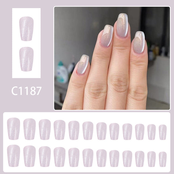12 Sizes-24 Pcs Press On Nails C1187