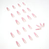 French Glossy Long Pink Press on Nails