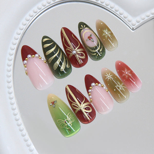12 Sizes-24 Pcs Press On Nails Z1239