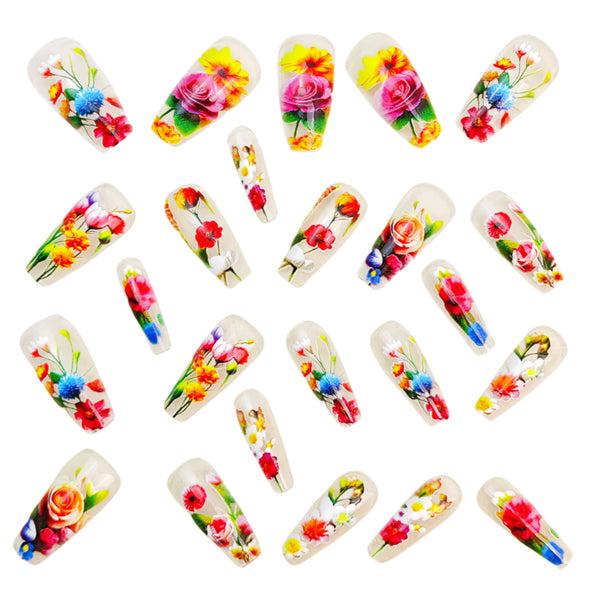 12 Sizes-24 Pcs Press On Nails Y1108