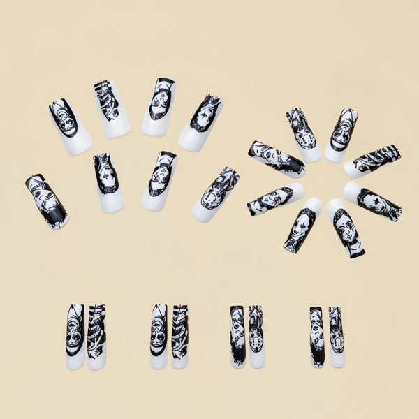 12 Sizes-24 Pcs Press On Nails Y189