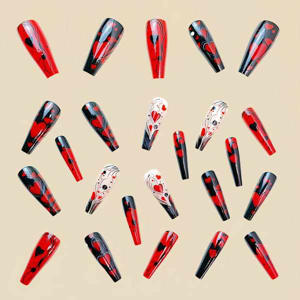 12 Sizes-24 Pcs Press On Nails Y445