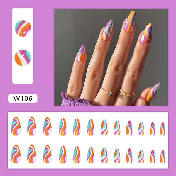 12 Sizes-24 Pcs Press On Nails W106