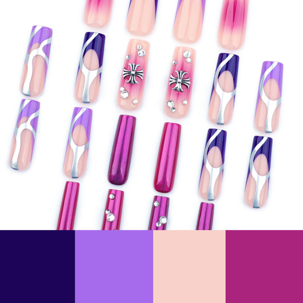 12 Sizes-24 Pcs Press On Nails JP3486