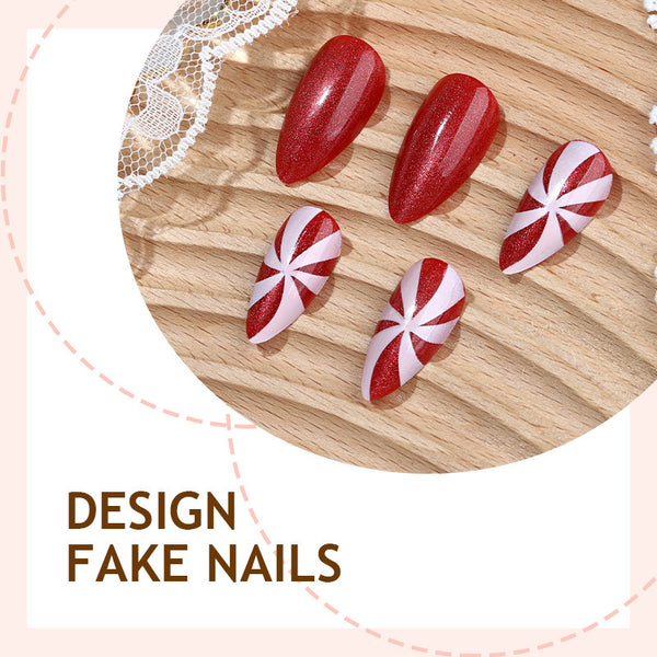 12 Sizes-24 Pcs Press On Nails 1XB1-13638