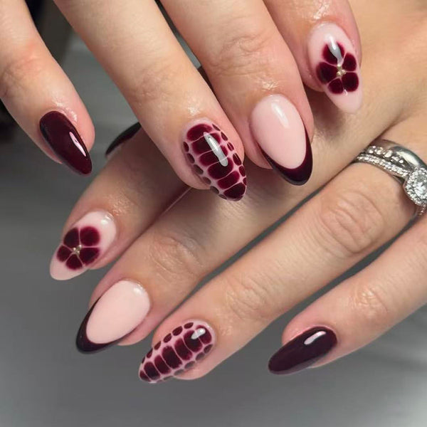 12 Sizes-24 Pcs Press On Nails C1391