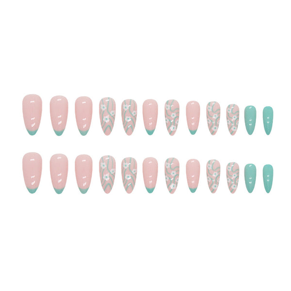 12 Sizes-24 Pcs Press On Nails W1095
